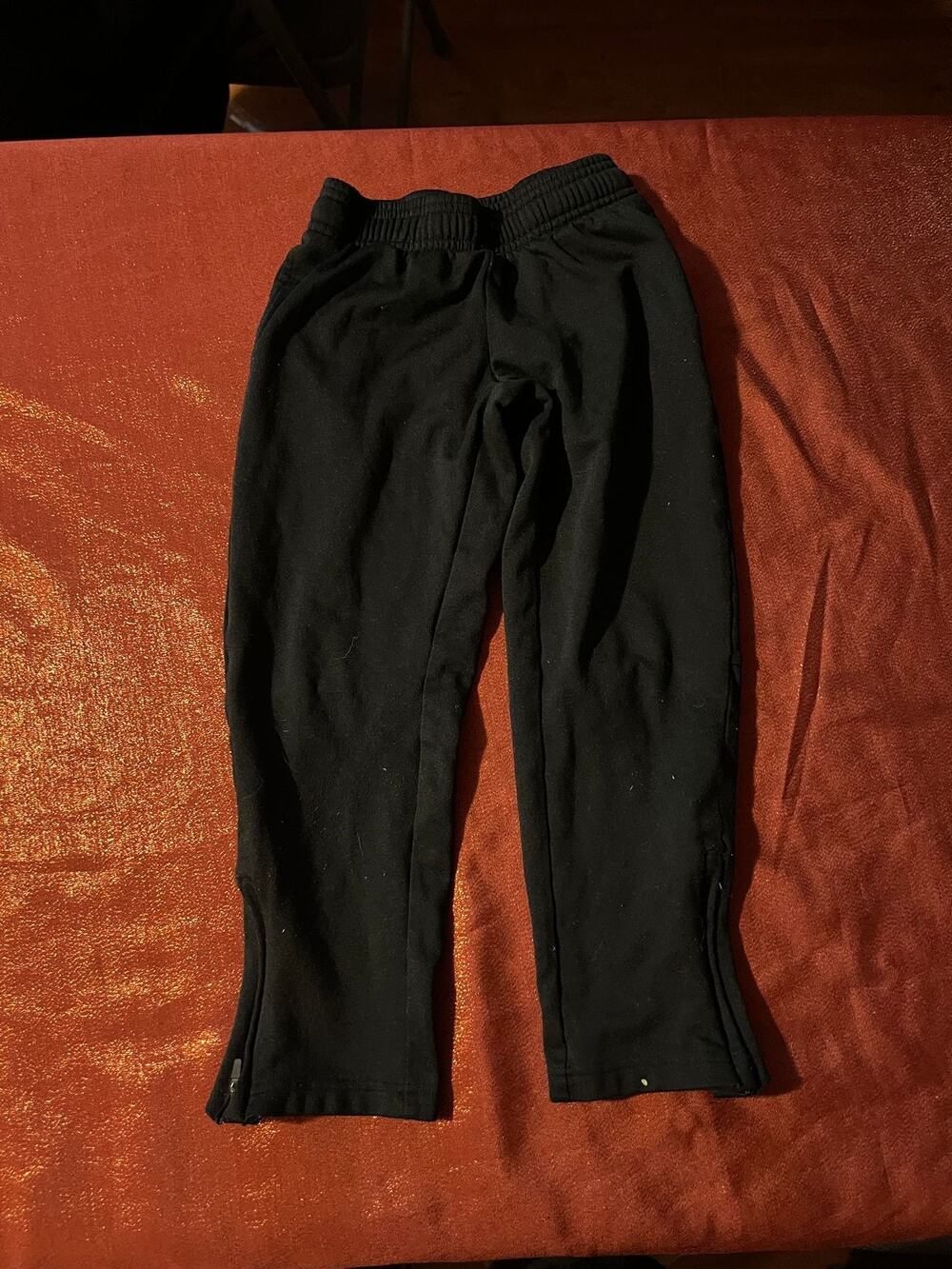 All in Motion Joggers Girls S Black Athletic Sweatpants Ankle Zip